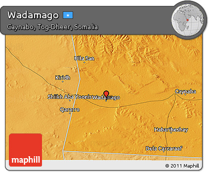 Political 3D Map of Wadamago