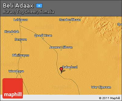 Political 3D Map of Beli Adaax