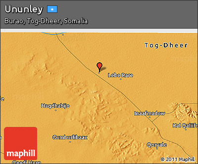 Political 3D Map of Ununley