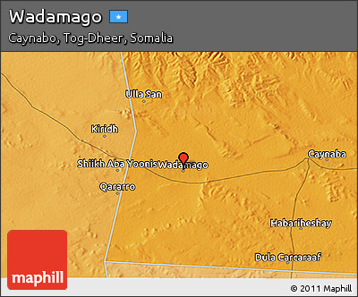 Political 3D Map of Wadamago