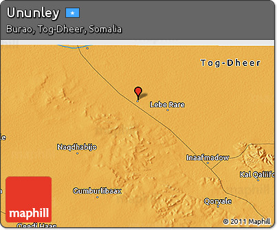 Political 3D Map of Ununley