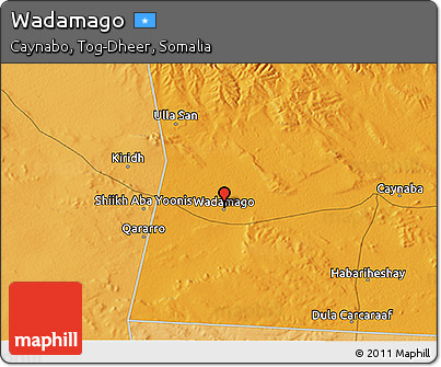 Political 3D Map of Wadamago