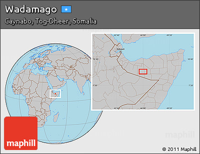 Gray Location Map of Wadamago