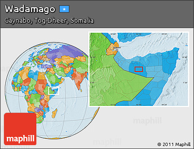 Political Location Map of Wadamago