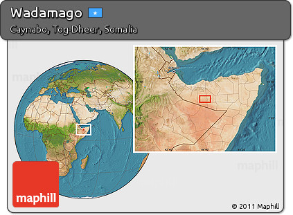 Satellite Location Map of Wadamago