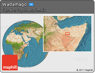 Satellite Location Map of Wadamago