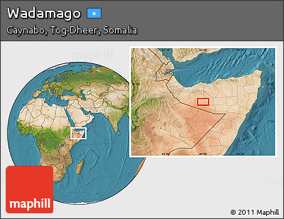 Satellite Location Map of Wadamago