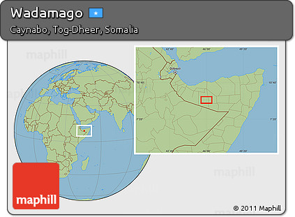 Savanna Style Location Map of Wadamago