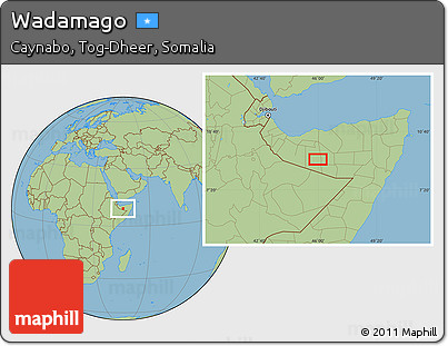 Savanna Style Location Map of Wadamago