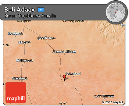 Satellite Map of Beli Adaax