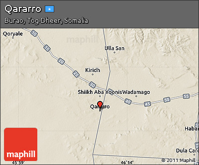 Shaded Relief Map of Qararro
