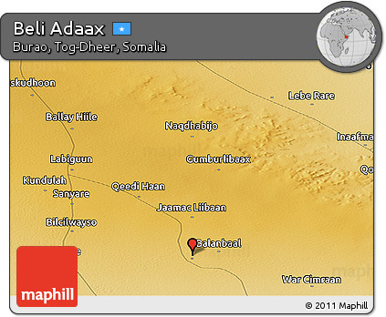 Physical Panoramic Map of Beli Adaax