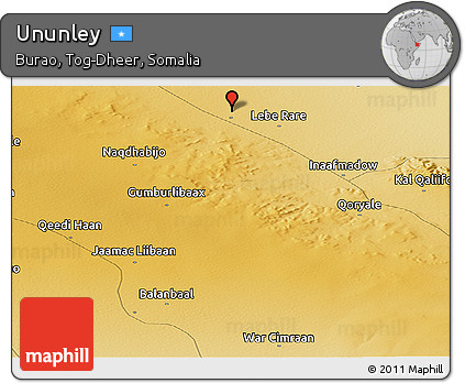 Physical Panoramic Map of Ununley