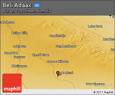 Physical Panoramic Map of Beli Adaax