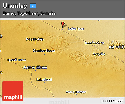 Physical Panoramic Map of Ununley