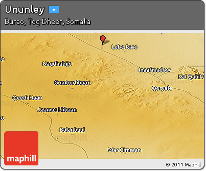 Physical Panoramic Map of Ununley