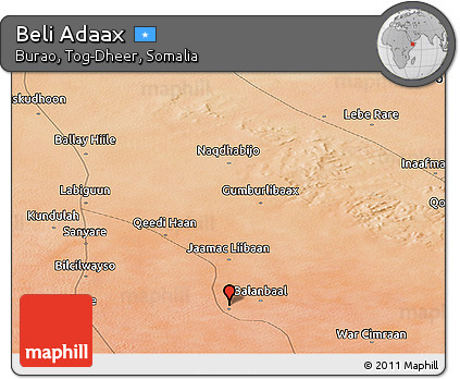 Satellite Panoramic Map of Beli Adaax