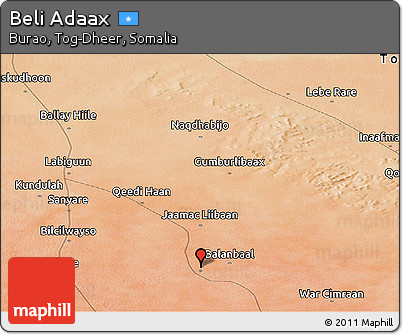 Satellite Panoramic Map of Beli Adaax