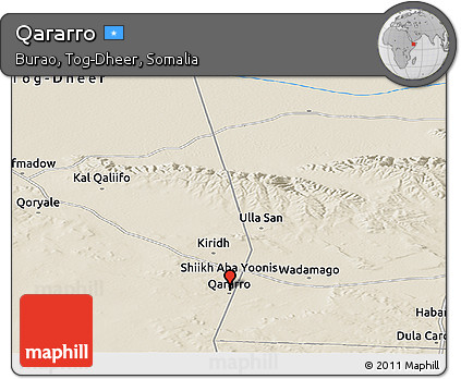 Shaded Relief Panoramic Map of Qararro