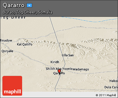 Shaded Relief Panoramic Map of Qararro