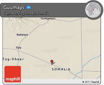 Shaded Relief 3D Map of Guumays
