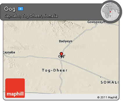 Shaded Relief 3D Map of Oog