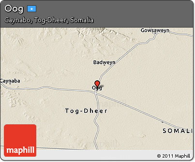 Shaded Relief 3D Map of Oog