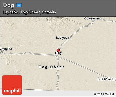 Shaded Relief 3D Map of Oog