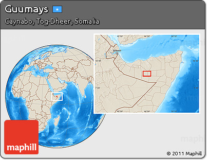 Shaded Relief Location Map of Guumays
