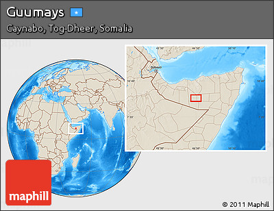 Shaded Relief Location Map of Guumays