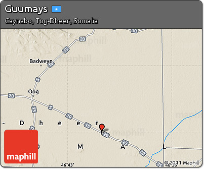 Shaded Relief Map of Guumays