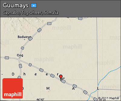 Shaded Relief Map of Guumays
