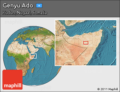 Satellite Location Map of Genyu Ado