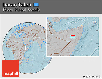 Gray Location Map of Daran Taleh, hill shading