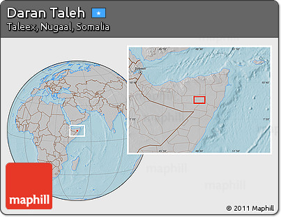 Gray Location Map of Daran Taleh, hill shading