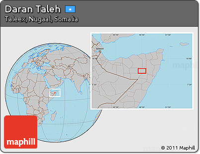 Gray Location Map of Daran Taleh