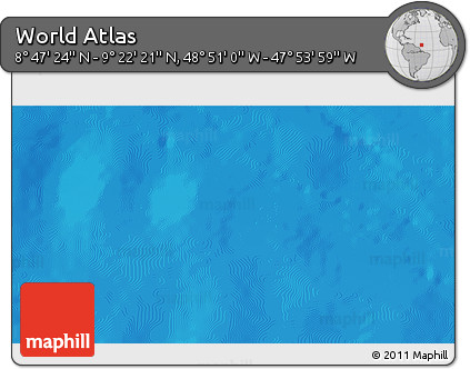 Physical 3D Map of the Area around 9° 4' 52" N, 48° 22' 30" W