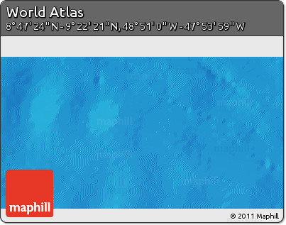 Physical 3D Map of the Area around 9° 4' 52" N, 48° 22' 30" W