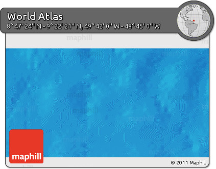 Physical 3D Map of the Area around 9° 4' 52" N, 49° 13' 30" W