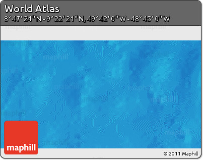 Physical 3D Map of the Area around 9° 4' 52" N, 49° 13' 30" W
