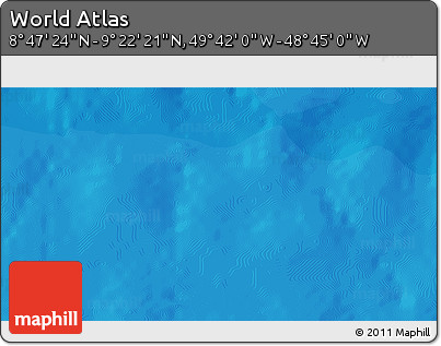 Political 3D Map of the Area around 9° 4' 52" N, 49° 13' 30" W