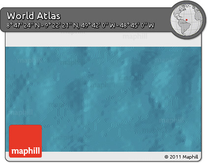 Satellite 3D Map of the Area around 9° 4' 52" N, 49° 13' 30" W