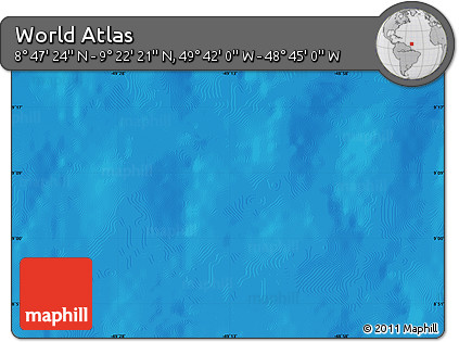 Physical Map of the Area around 9° 4' 52" N, 49° 13' 30" W