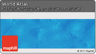 Physical Panoramic Map of the Area around 9° 4' 52" N, 49° 13' 30" W