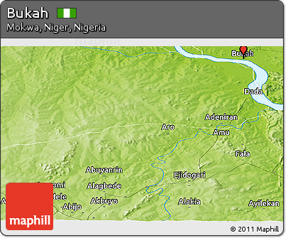 Physical Panoramic Map of Bukah