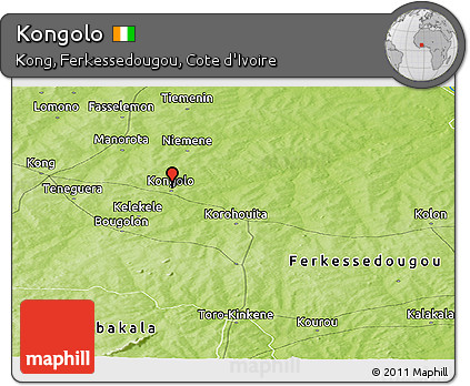 Physical Panoramic Map of Kongolo