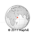 Outline Map of the Area around 9° 4' 52" N, 51° 4' 30" E, rectangular outline