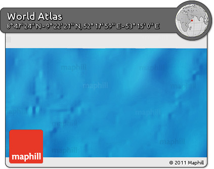 Physical 3D Map of the Area around 9° 4' 52" N, 52° 46' 29" E