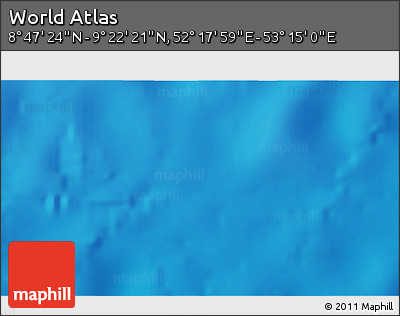 Physical 3D Map of the Area around 9° 4' 52" N, 52° 46' 29" E