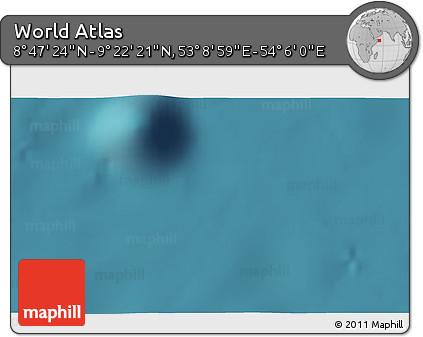 Satellite 3D Map of the Area around 9° 4' 52" N, 53° 37' 30" E